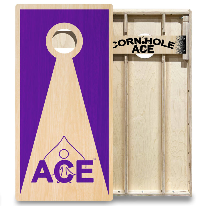 Purple ACE Inverse Triangle - Cornhole Board Set - Elite