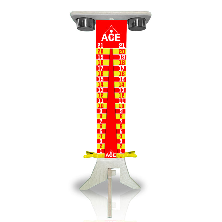 Elite Cornhole Scoreboard - 3ft Tall - Triangle Edition (Red/Yellow)