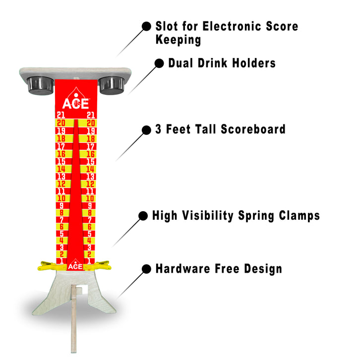 Elite Cornhole Scoreboard - 3ft Tall - Triangle Edition (Red/Yellow)