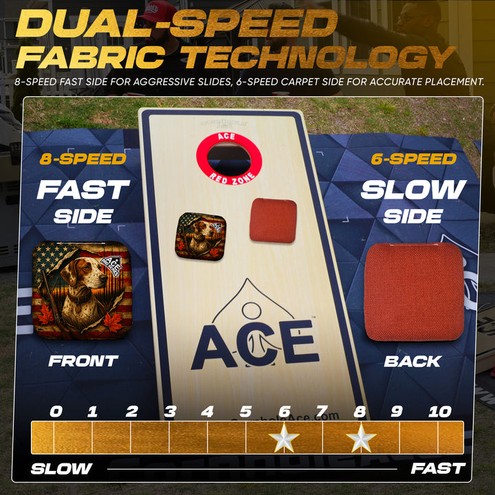 Red, White and Pointers - Red Carpet - ACE Pro Carpet Cornhole Bags