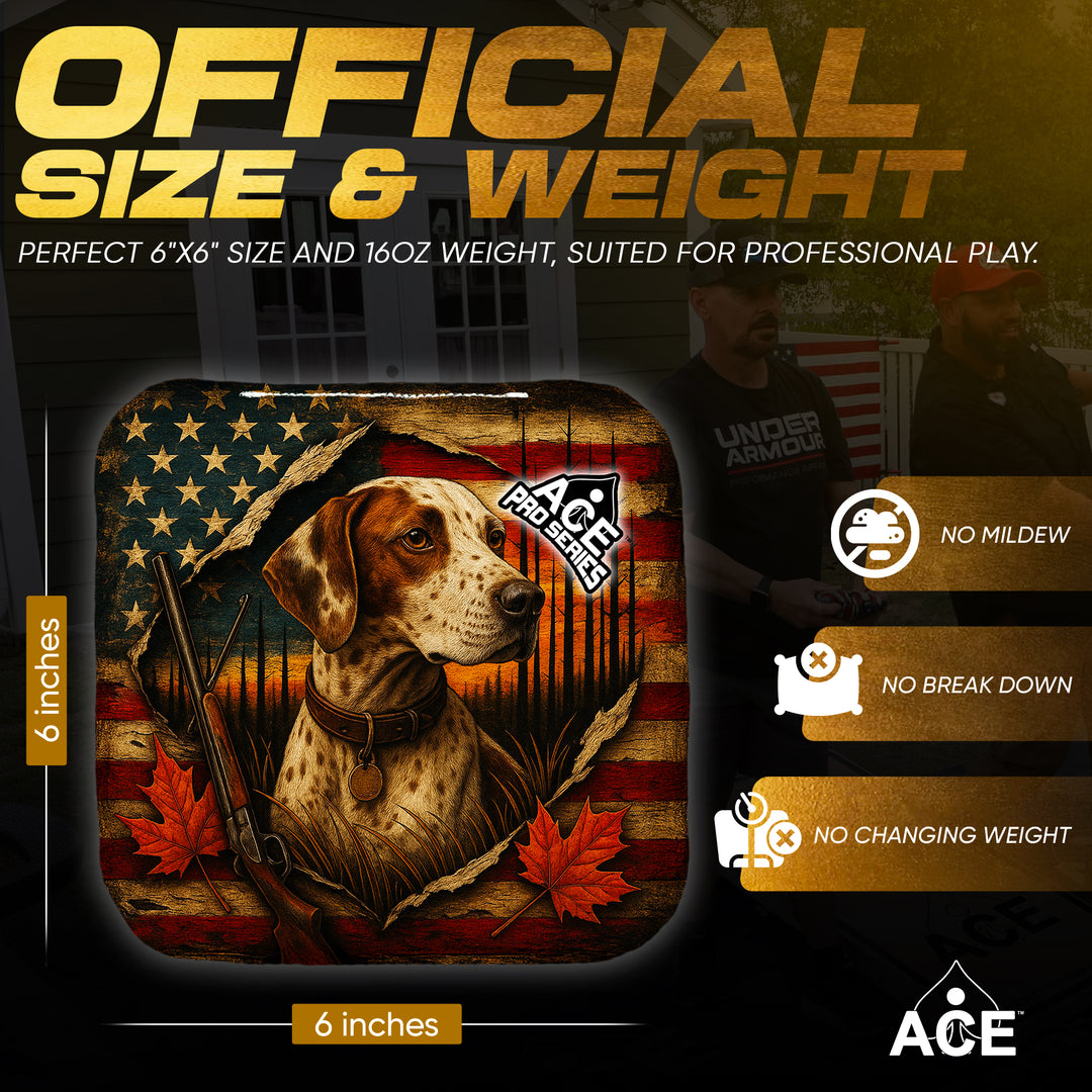 Red, White and Pointers - Red Carpet - ACE Pro Carpet Cornhole Bags