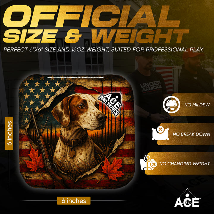 Red, White and Pointers - Red Carpet - ACE Pro Carpet Cornhole Bags