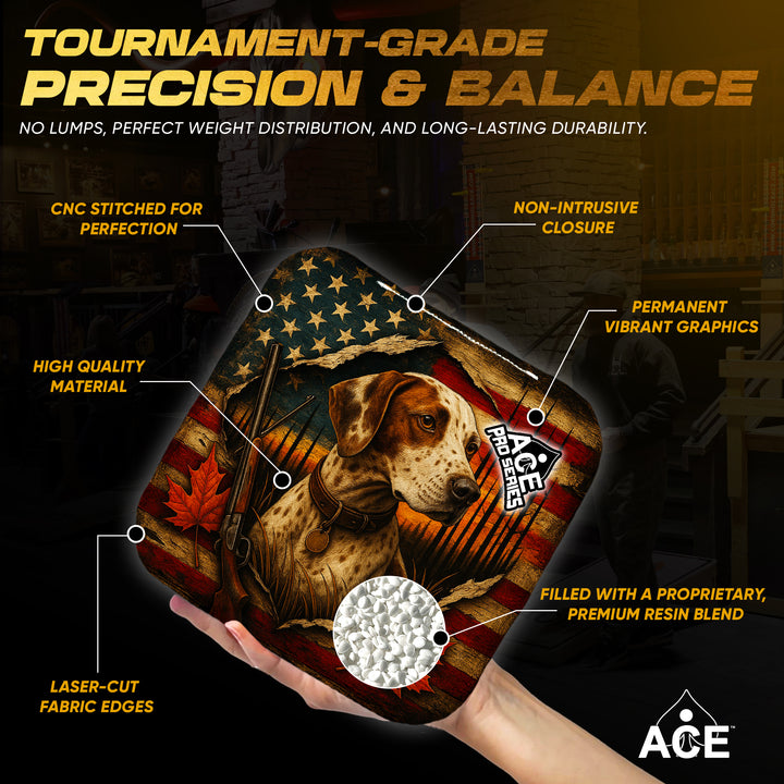 Red, White and Pointers - Red Carpet - ACE Pro Carpet Cornhole Bags