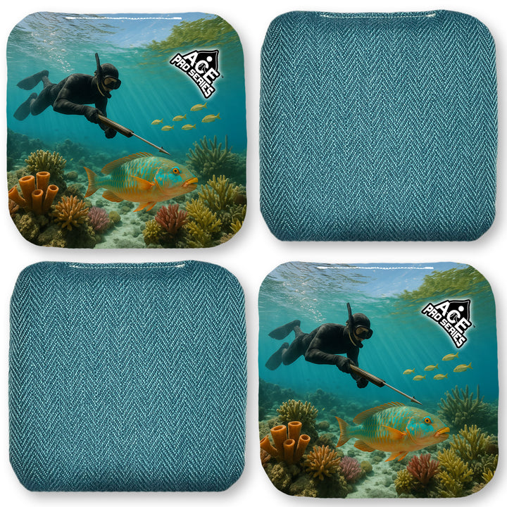 Reef Pursuit - Teal Carpet - ACE Pro Carpet Cornhole Bags