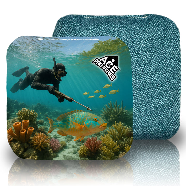 Reef Pursuit - Teal Carpet - ACE Pro Carpet Cornhole Bags