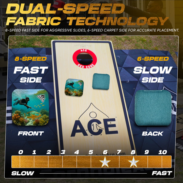 Reef Pursuit - Teal Carpet - ACE Pro Carpet Cornhole Bags