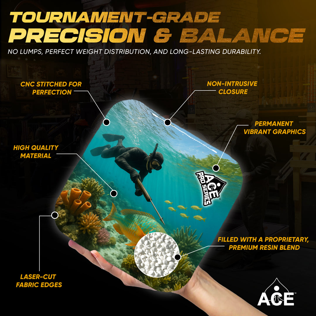 Reef Pursuit - Teal Carpet - ACE Pro Carpet Cornhole Bags