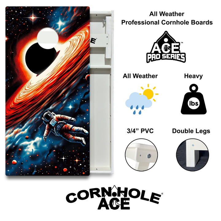 Retro Black Hole Explorer - Cornhole Board Set - All Weather