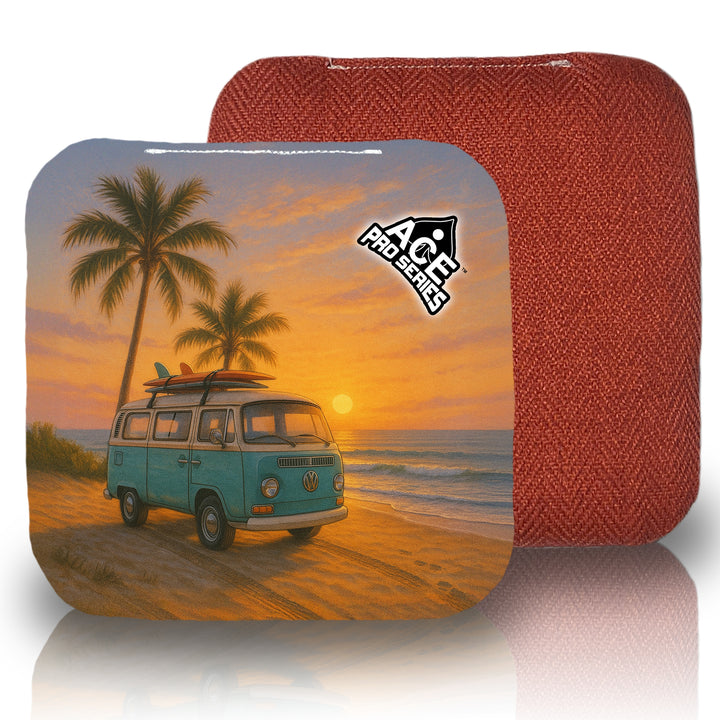 Retro Rides and Tides - Red Carpet - ACE Pro Carpet Cornhole Bags
