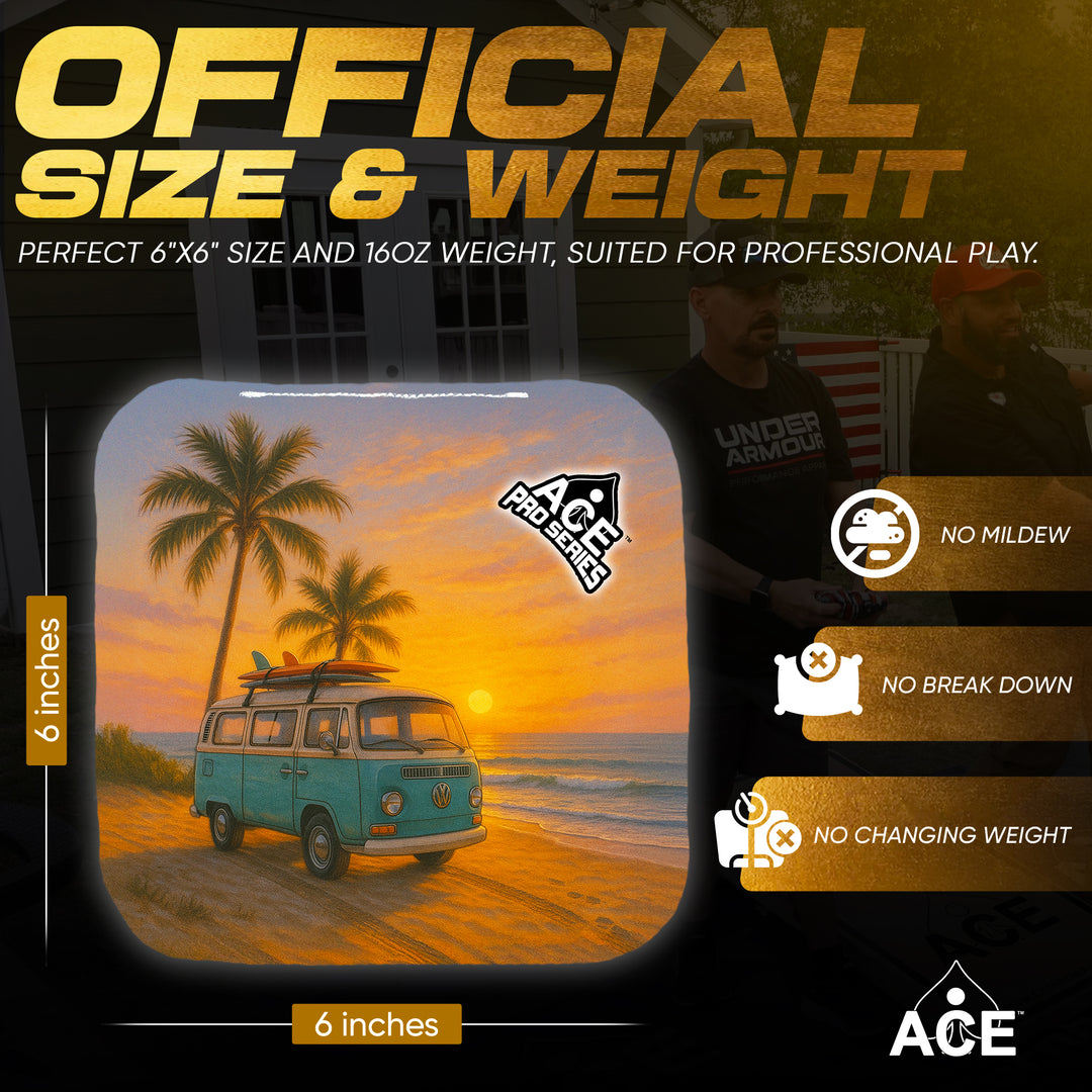 Retro Rides and Tides - Red Carpet - ACE Pro Carpet Cornhole Bags