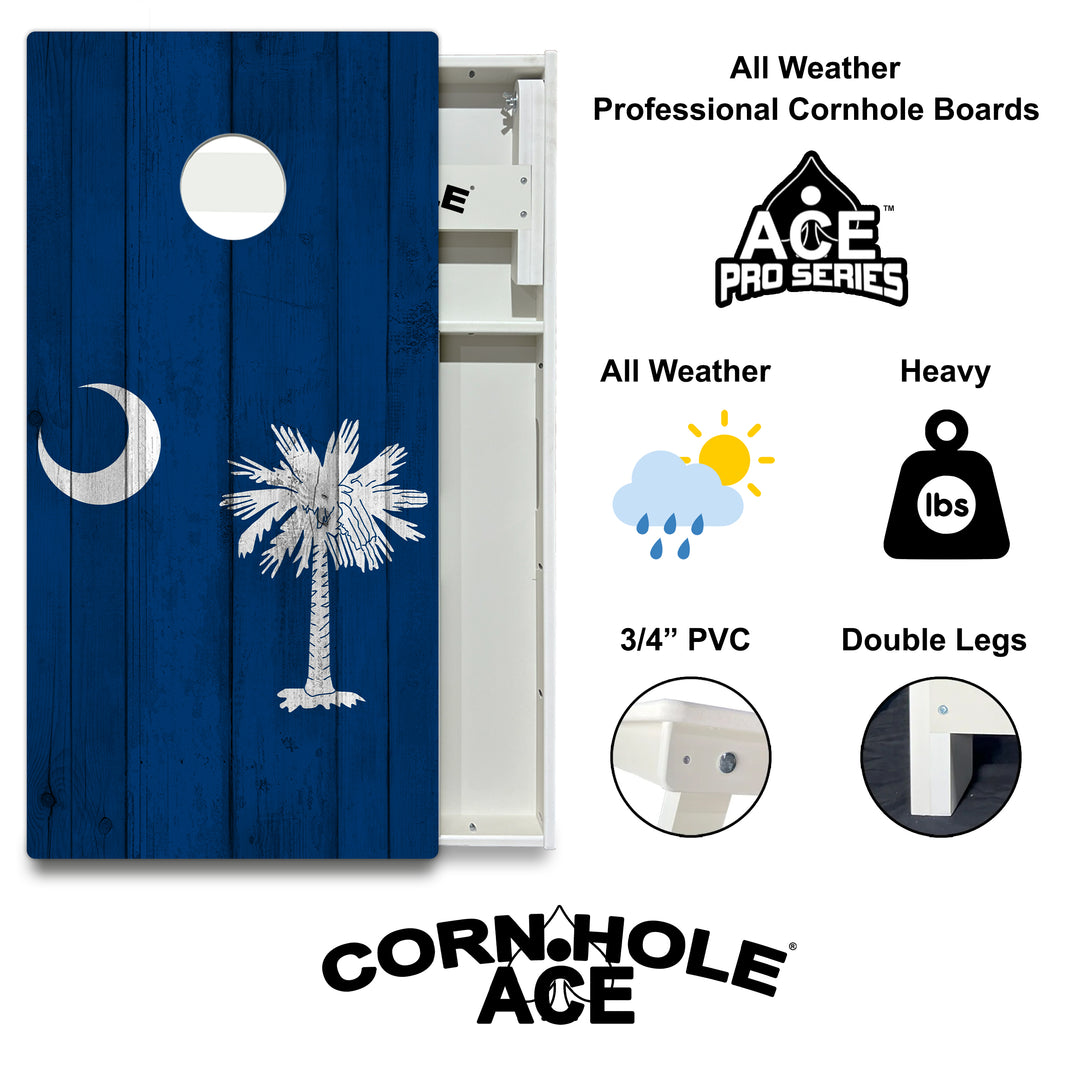 South Carolina State Flag - Cornhole Board Set - All Weather