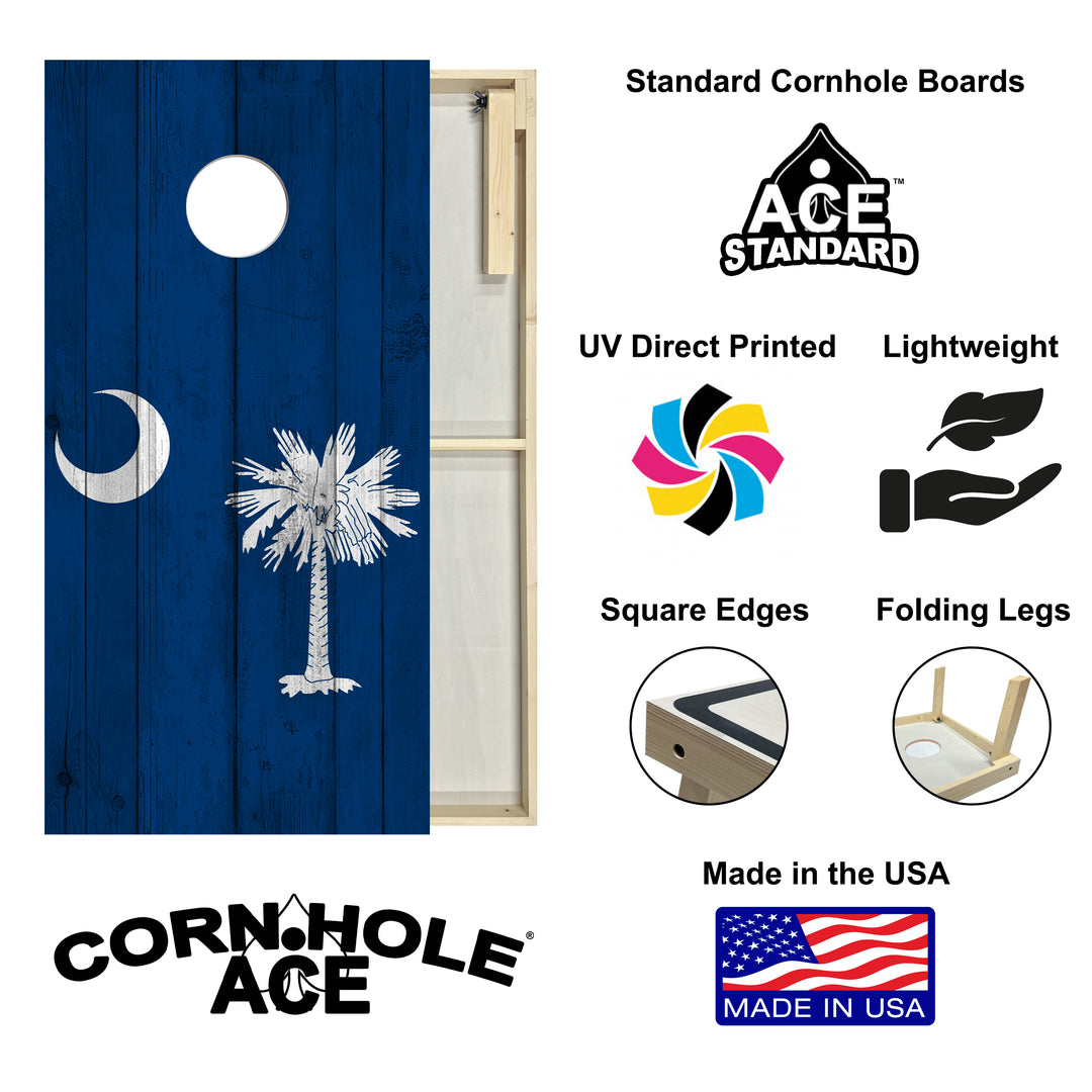 South Carolina State Flag - Cornhole Board Set - Standard