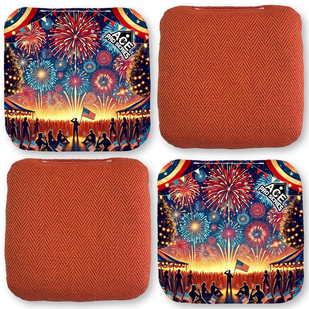 Salute to the 4th - Orange Carpet - ACE Pro Carpet Cornhole Bags