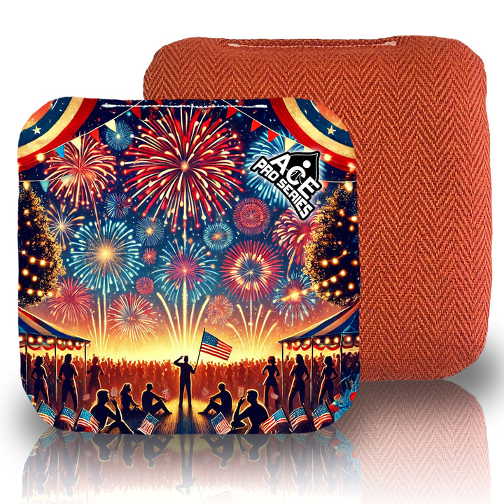 Salute to the 4th - Orange Carpet - ACE Pro Carpet Cornhole Bags