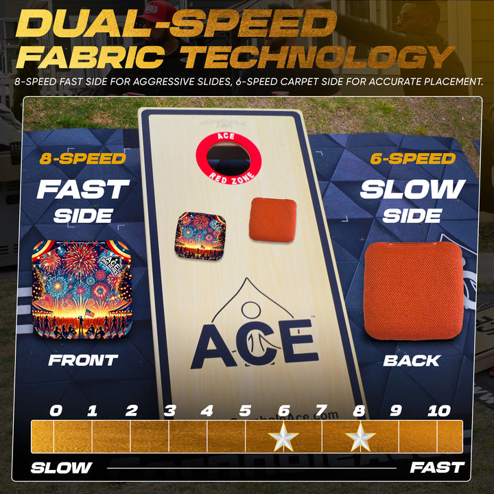 Salute to the 4th - Orange Carpet - ACE Pro Carpet Cornhole Bags