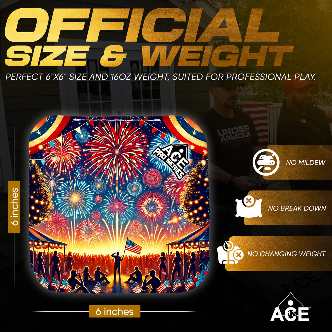 Salute to the 4th - Orange Carpet - ACE Pro Carpet Cornhole Bags