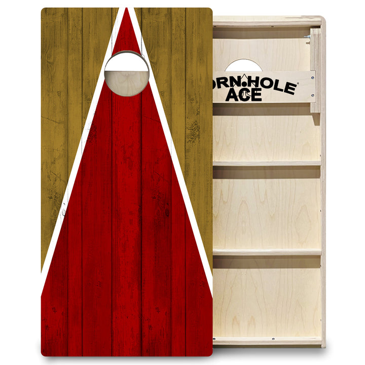 San Francisco Tailgate Triangle Design (Red and Gold) - Cornhole Board Set - Professional