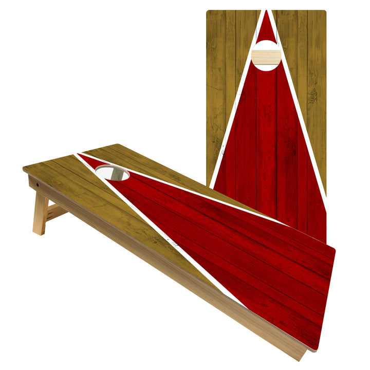 San Francisco Tailgate Triangle Design (Red and Gold) - Cornhole Board Set - Intermediate