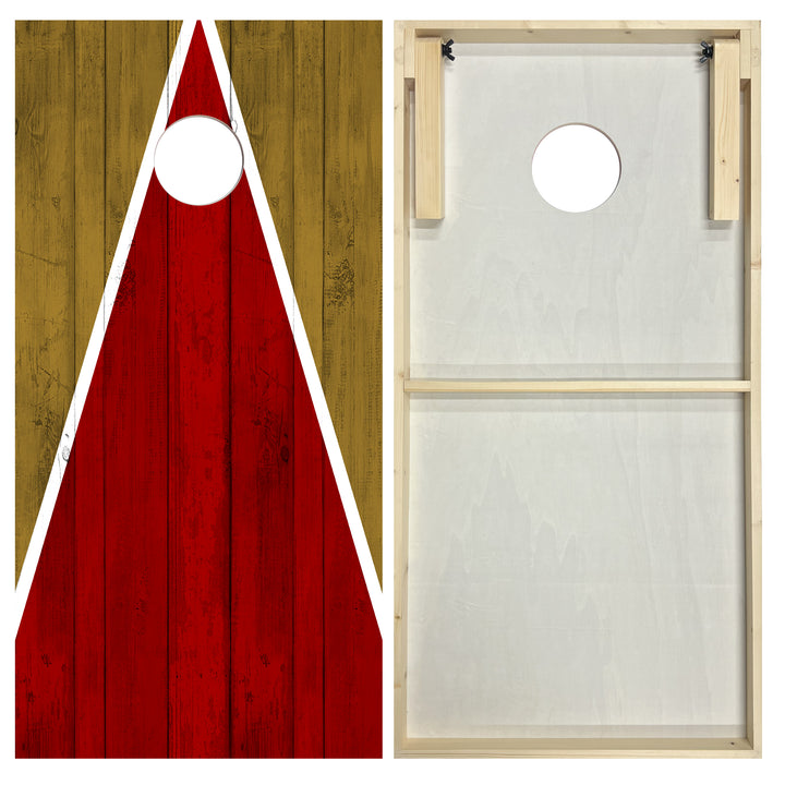 San Francisco Tailgate Triangle Design (Red and Gold) - Cornhole Board Set - Standard