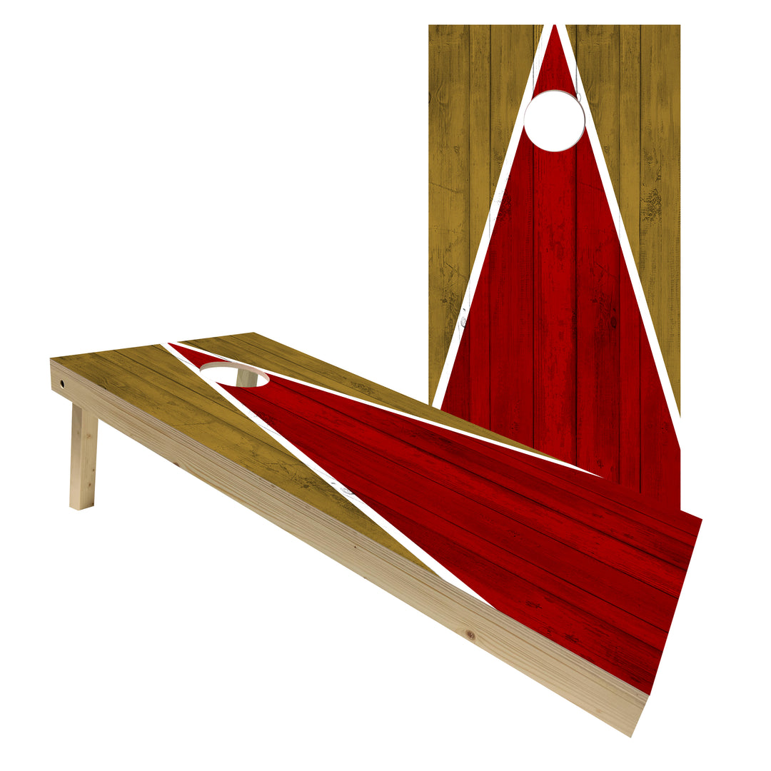 San Francisco Tailgate Triangle Design (Red and Gold) - Cornhole Board Set - Standard