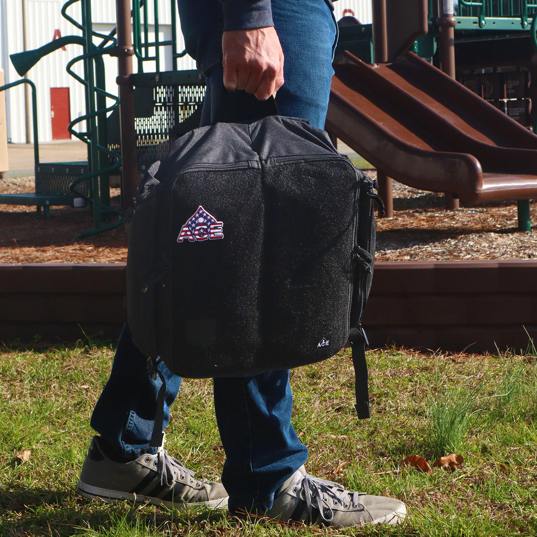 Cornhole Backpack with ACE Patch - Black