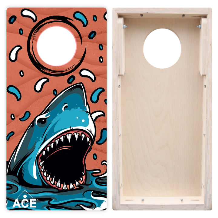 ACE Beach Shark - Cornhole Board Set - Tailgate