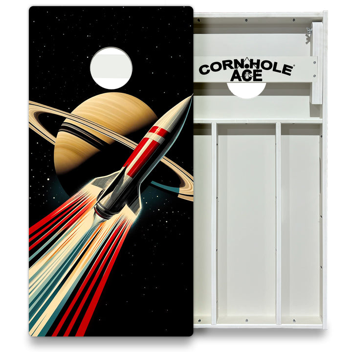 Sideways to Saturn - Cornhole Board Set - All Weather