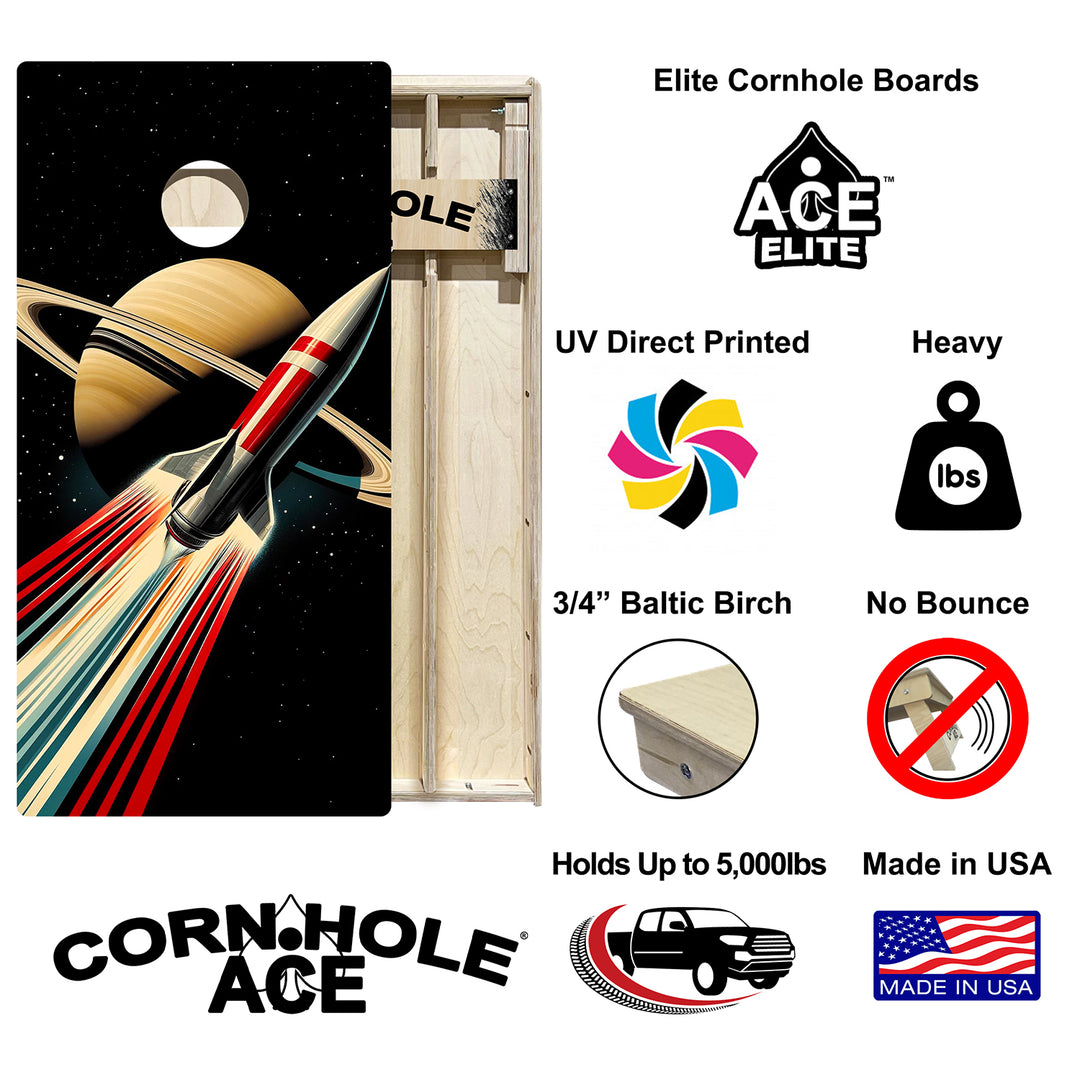 Sideways to Saturn - Cornhole Board Set - Elite