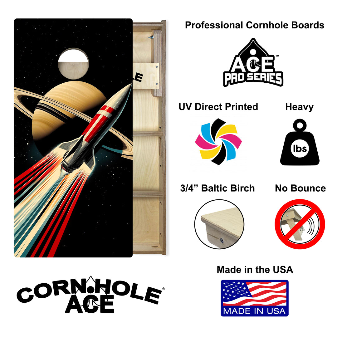 Sideways to Saturn - Cornhole Board Set - Professional