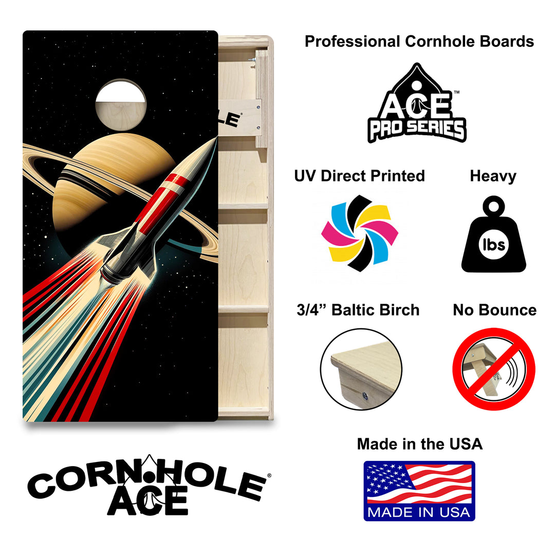 Sideways to Saturn - Cornhole Board Set - Professional