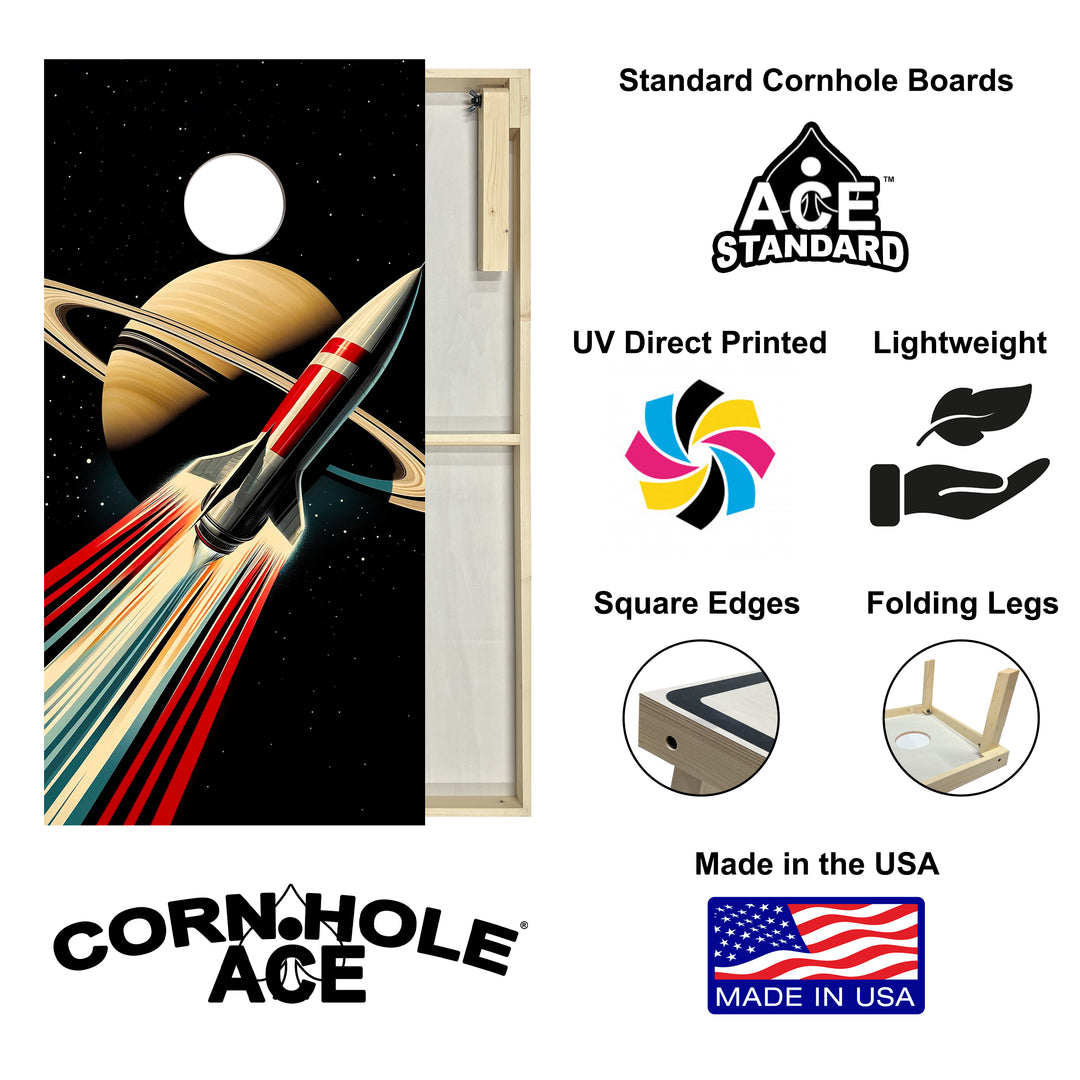 Sideways to Saturn - Cornhole Board Set - Standard