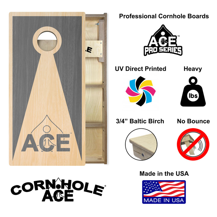 Silver ACE Inverse Triangle (Blemish) - Professional Cornhole Boards