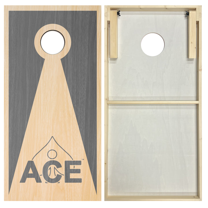 Silver ACE Inverse Triangle - Cornhole Board Set - Standard