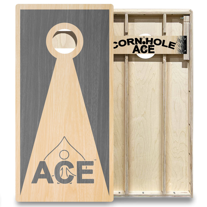 Silver ACE Inverse Triangle - Cornhole Board Set - Elite