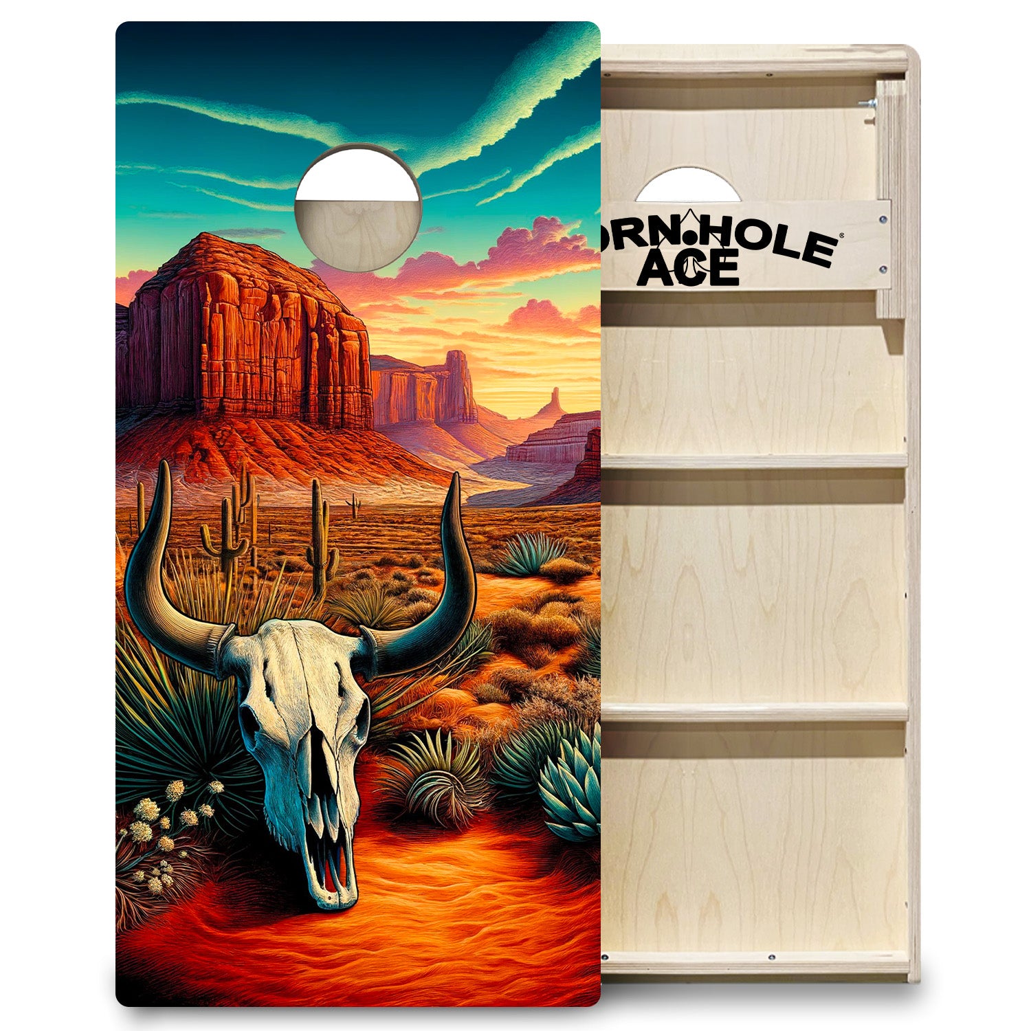 Skull Canyon Orange Sunset Cornhole Board Set | Professional