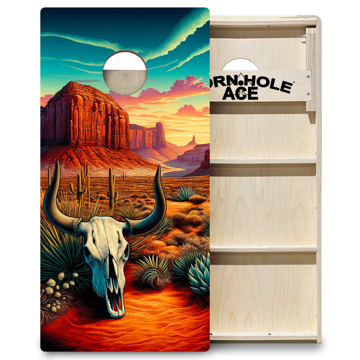 Skull Canyon Orange Sunset - Cornhole Board Set - Professional