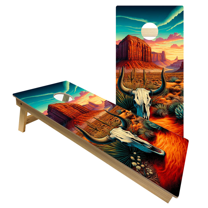 Skull Canyon Orange Sunset - Cornhole Board Set - Intermediate