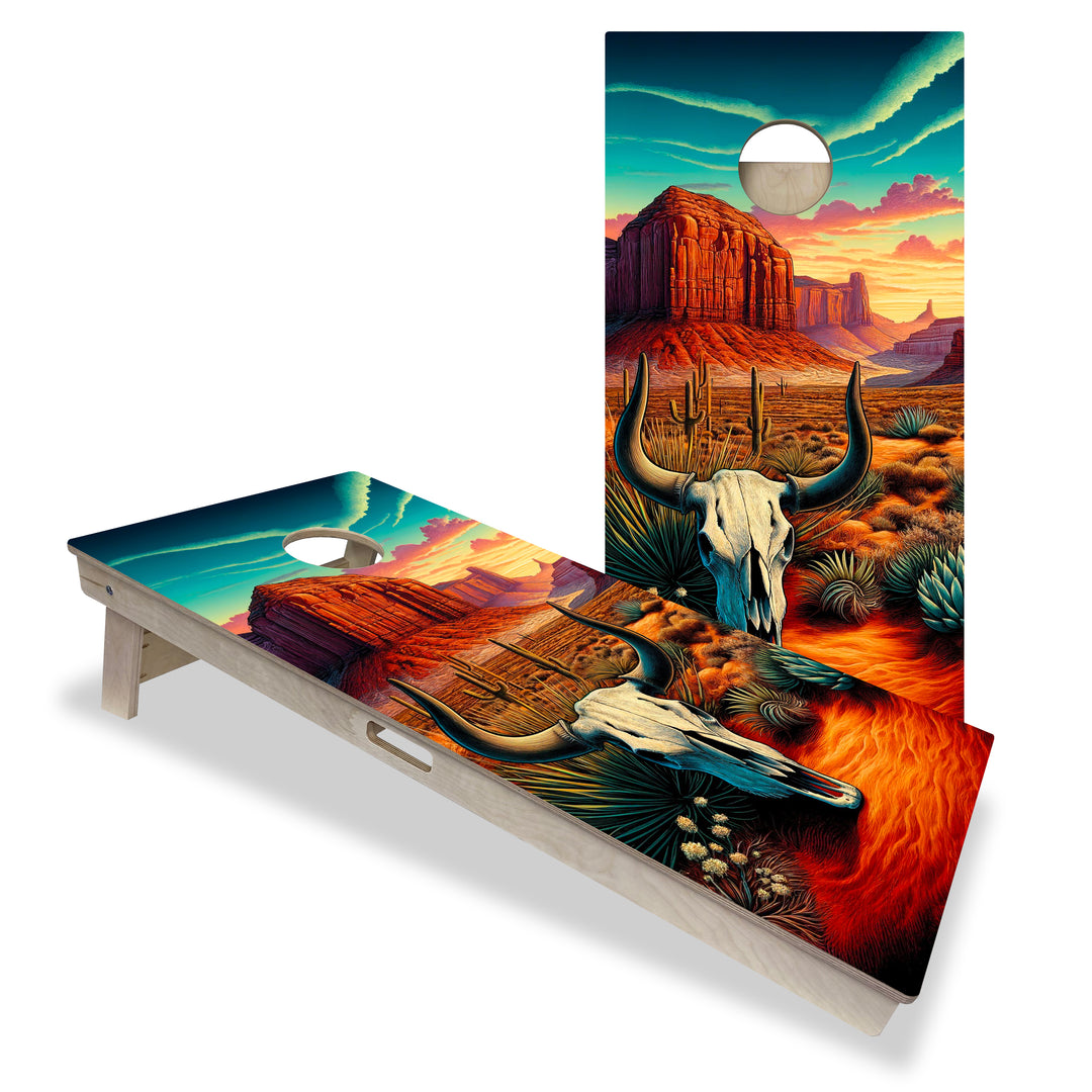 Skull Canyon Orange Sunset - Cornhole Board Set - Professional