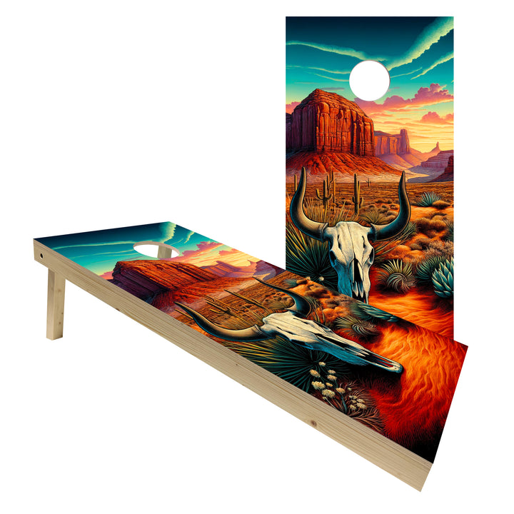 Skull Canyon Orange Sunset - Cornhole Board Set - Standard