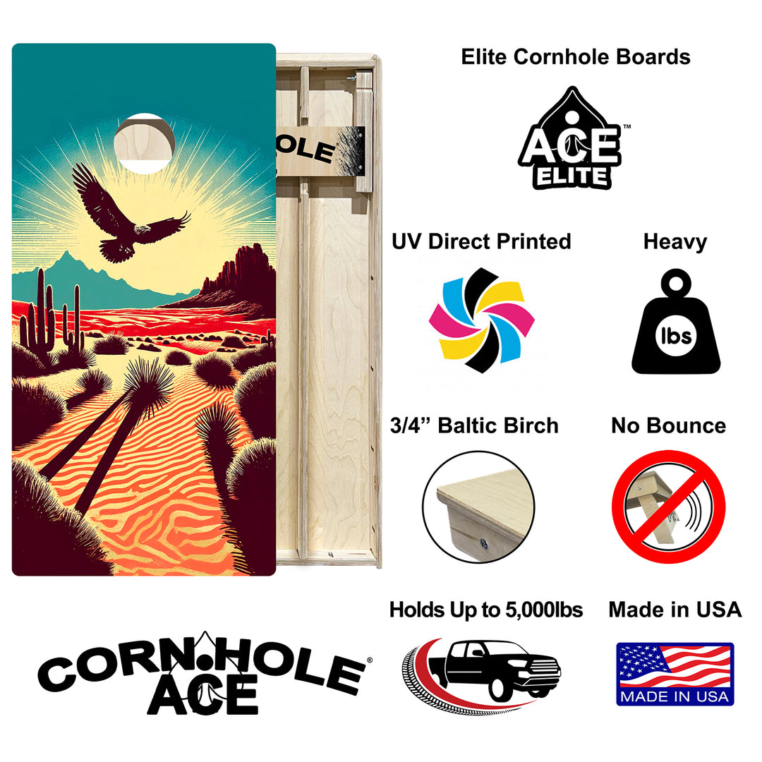 Soaring Desert Eagle - Cornhole Board Set - Elite