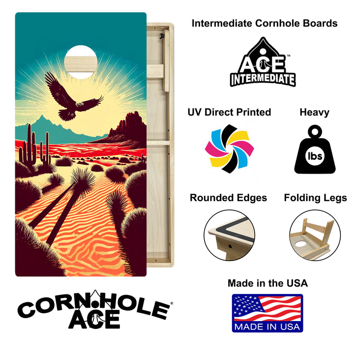 Soaring Desert Eagle - Cornhole Board Set - Intermediate