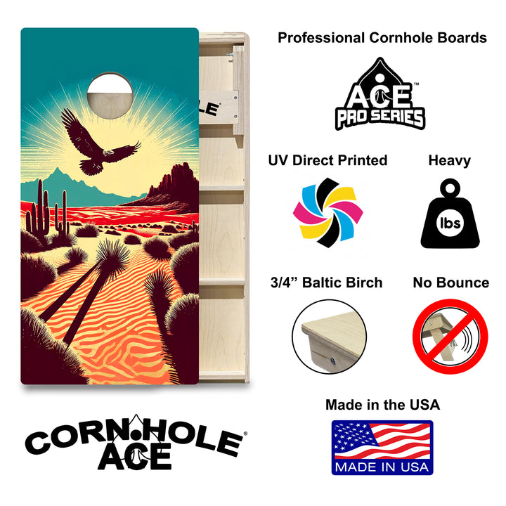 Soaring Desert Eagle - Cornhole Board Set - Professional