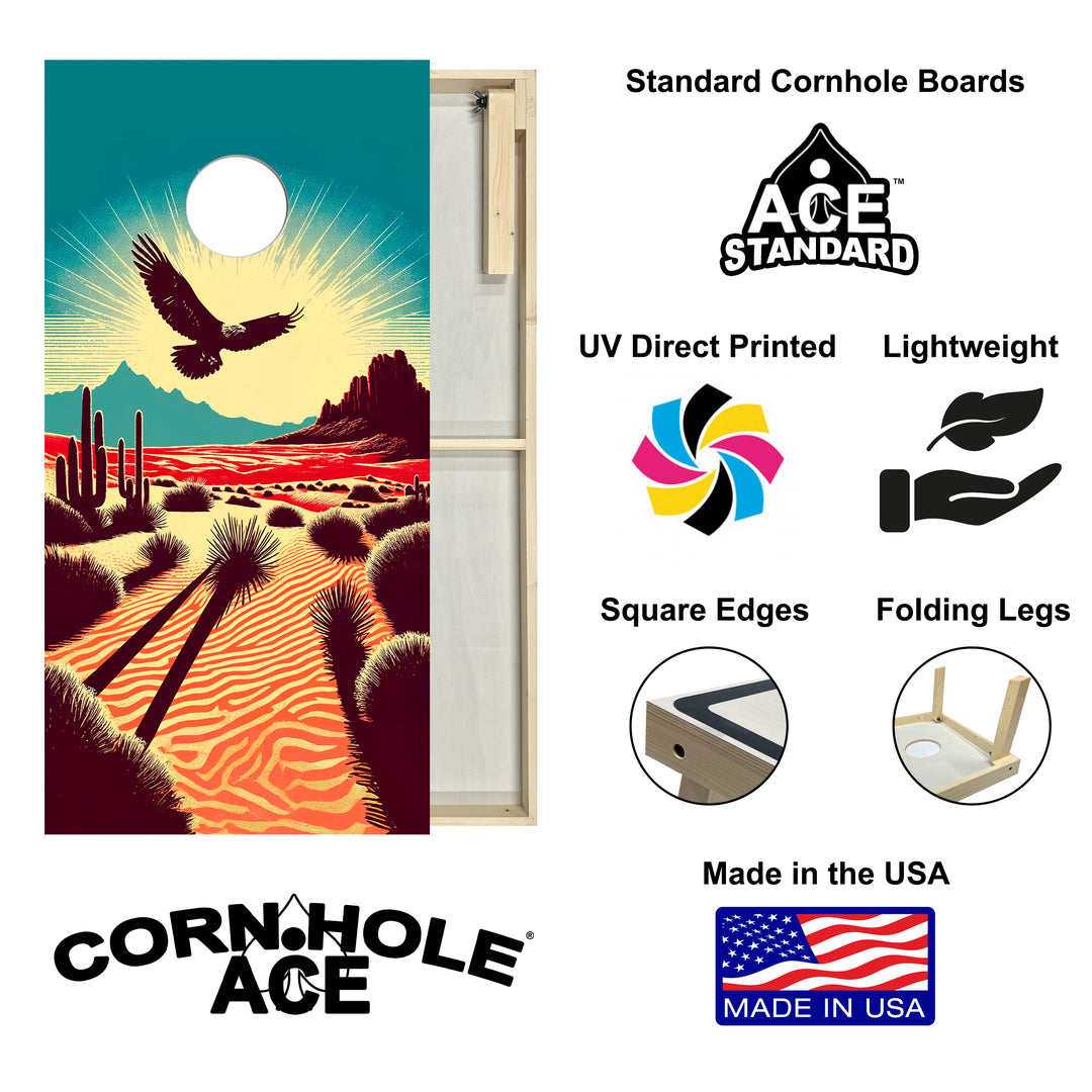 Soaring Desert Eagle - Cornhole Board Set - Standard