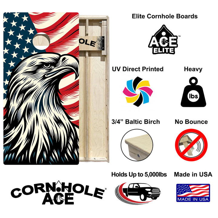 Soaring Patriot - Cornhole Board Set - Elite