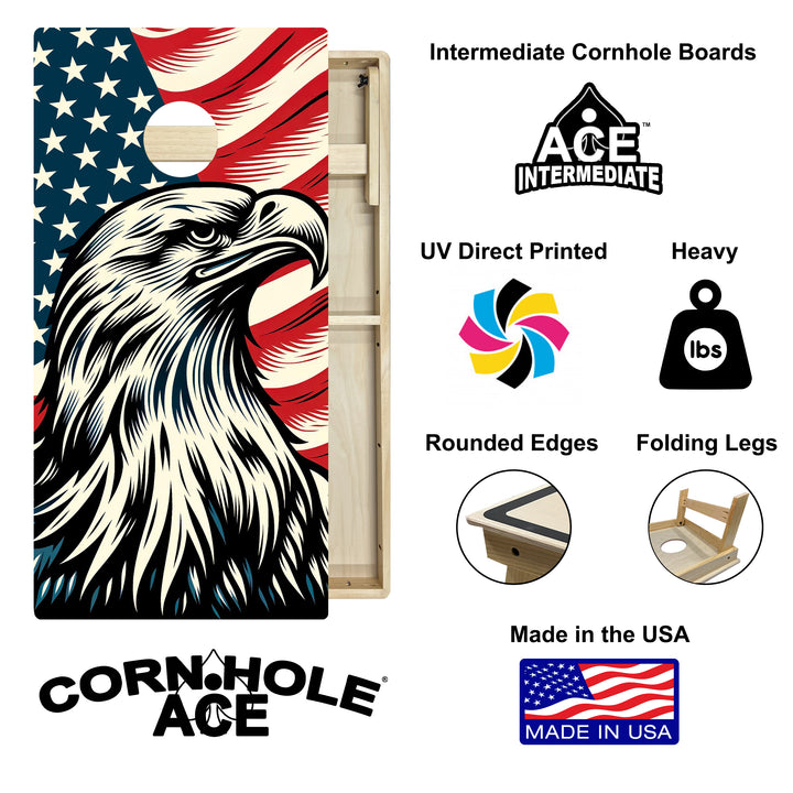 Soaring Patriot - Cornhole Board Set - Intermediate