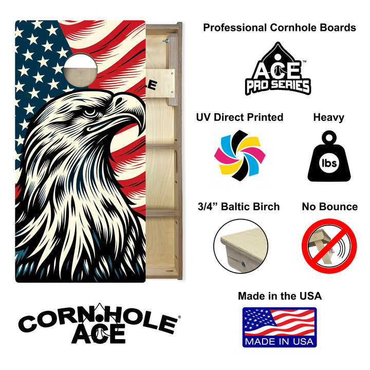 Soaring Patriot - Cornhole Board Set - Professional