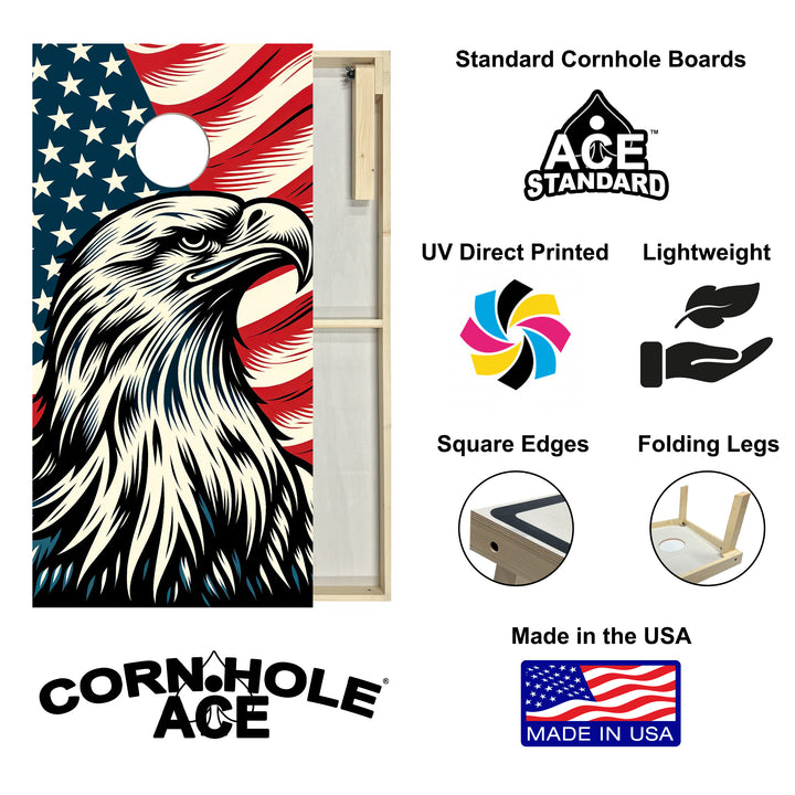 Soaring Patriot - Cornhole Board Set - Standard