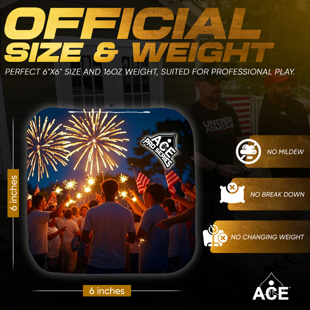Sparkler Celebration - Black Carpet - ACE Pro Carpet Cornhole Bags