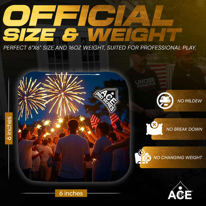 Sparkler Celebration - Black Carpet - ACE Pro Carpet Cornhole Bags