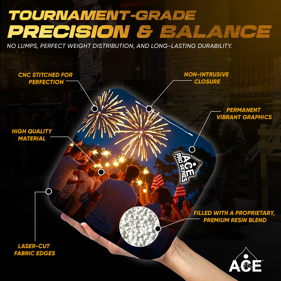 Sparkler Celebration - Black Carpet - ACE Pro Carpet Cornhole Bags